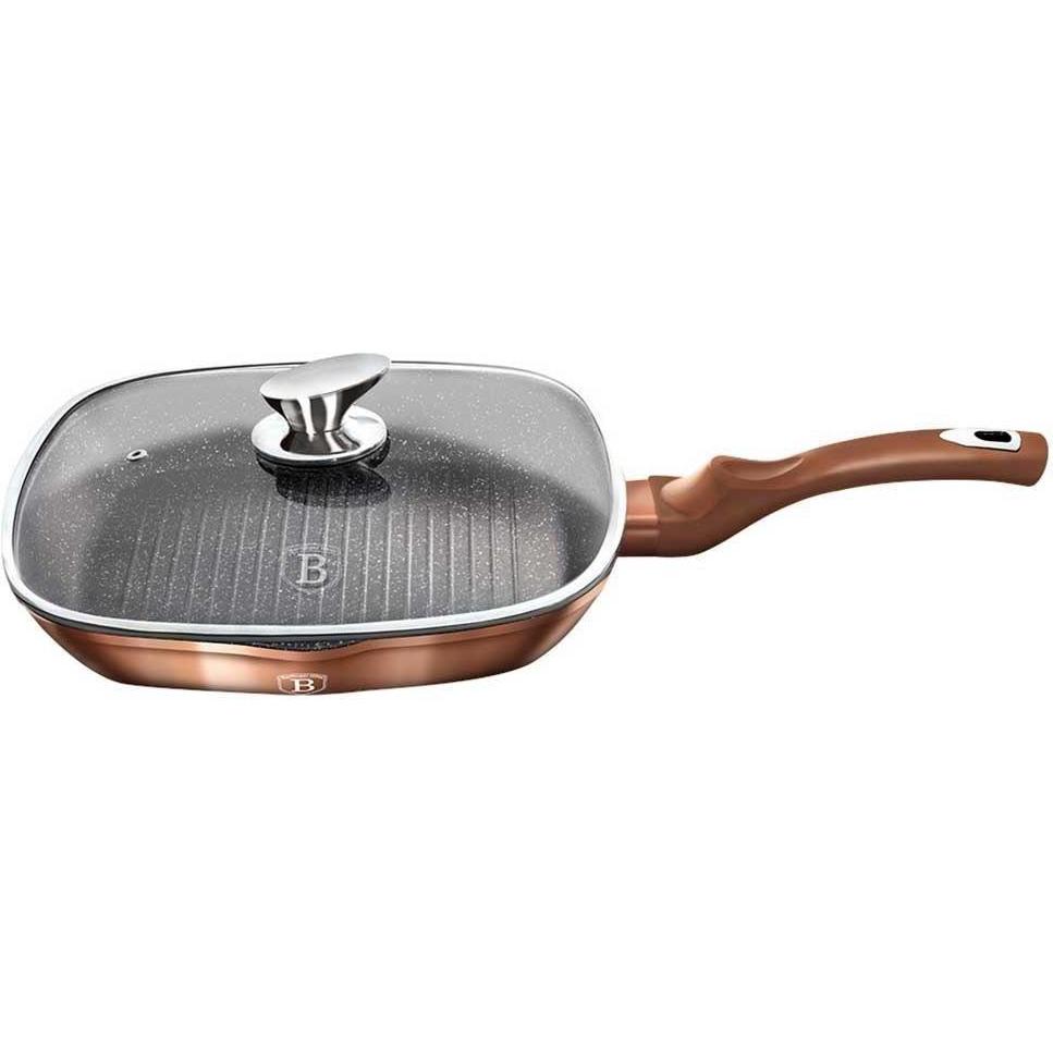 BerlingerHaus GRANITE GRILL 28 cm ROSE GOLD BH-1610, Pfanne + Kochtopf, Gold