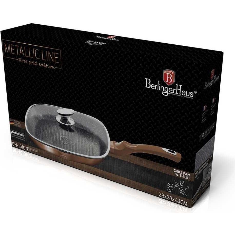 Thumbnail - BerlingerHaus GRANITE GRILL 28 cm ROSE GOLD BH-1610, Pfanne + Kochtopf, Gold