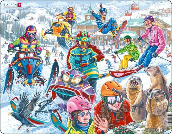 Actual product image Larsen Puzzle - On the ski slope (motif marmots) (57 pieces)