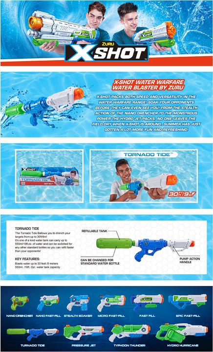 Actual product image Zuru X-SHOT - Water Blaster - Tornado Tide (01233)