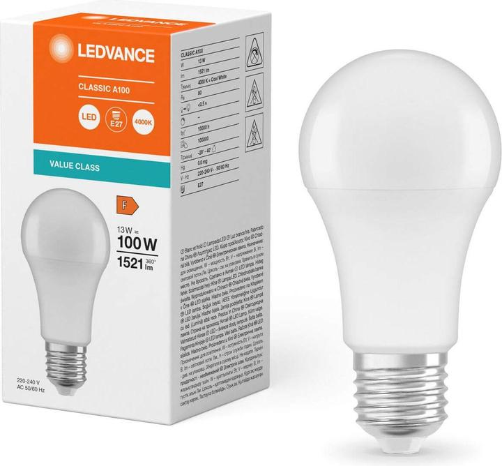 Produktbild Ledvance LED-Lampe (E27, 13 W, 1521 lm, 1 x, F)