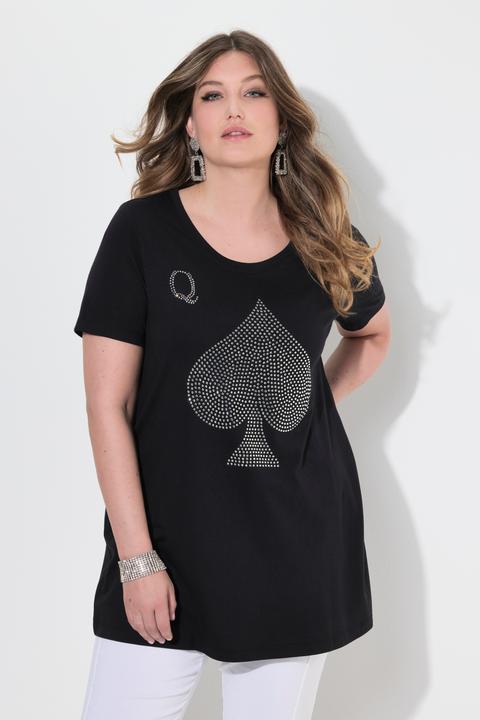 Immagine prodotto Miamoda T-shirt dal taglio svasato con brillantini e design con carte (50)