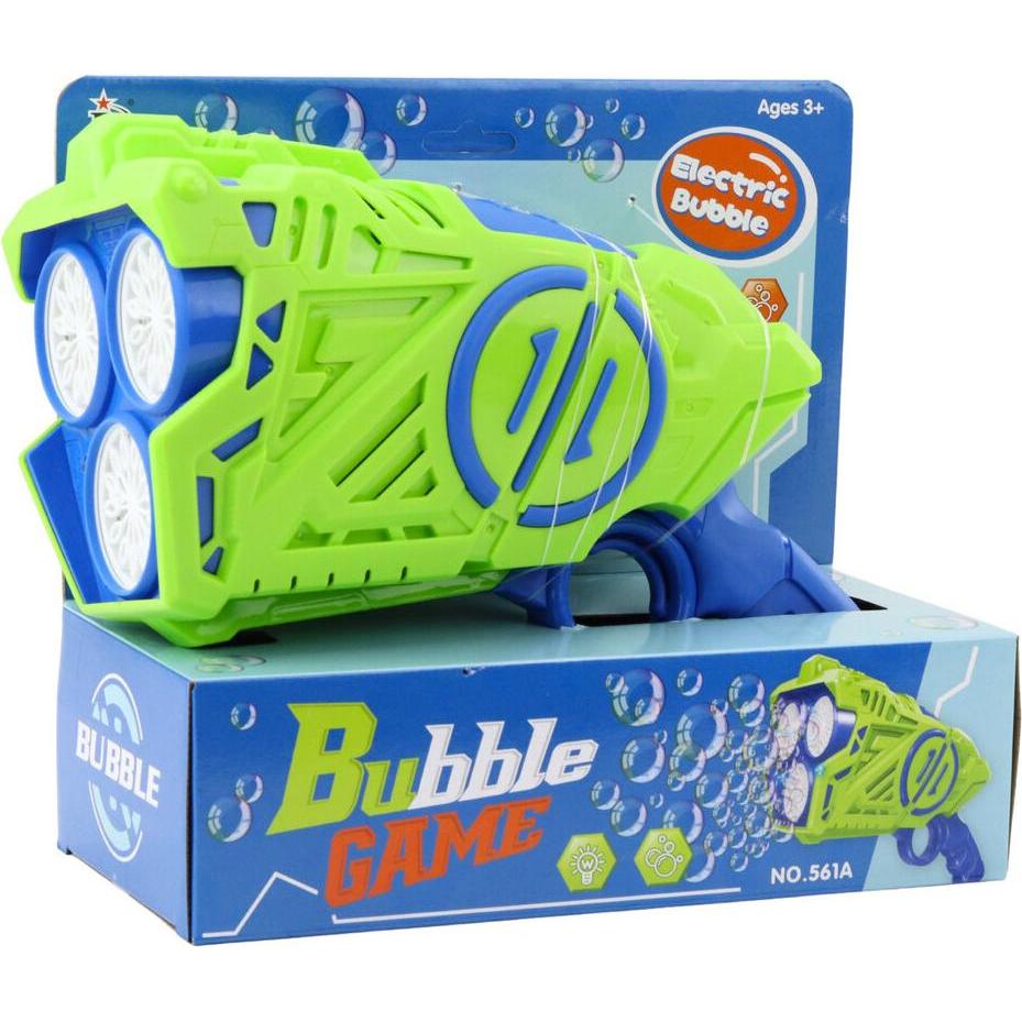 Lean Toys Lean Seifenblasenpistole Batterie Leuchtet Led Blau-Grün