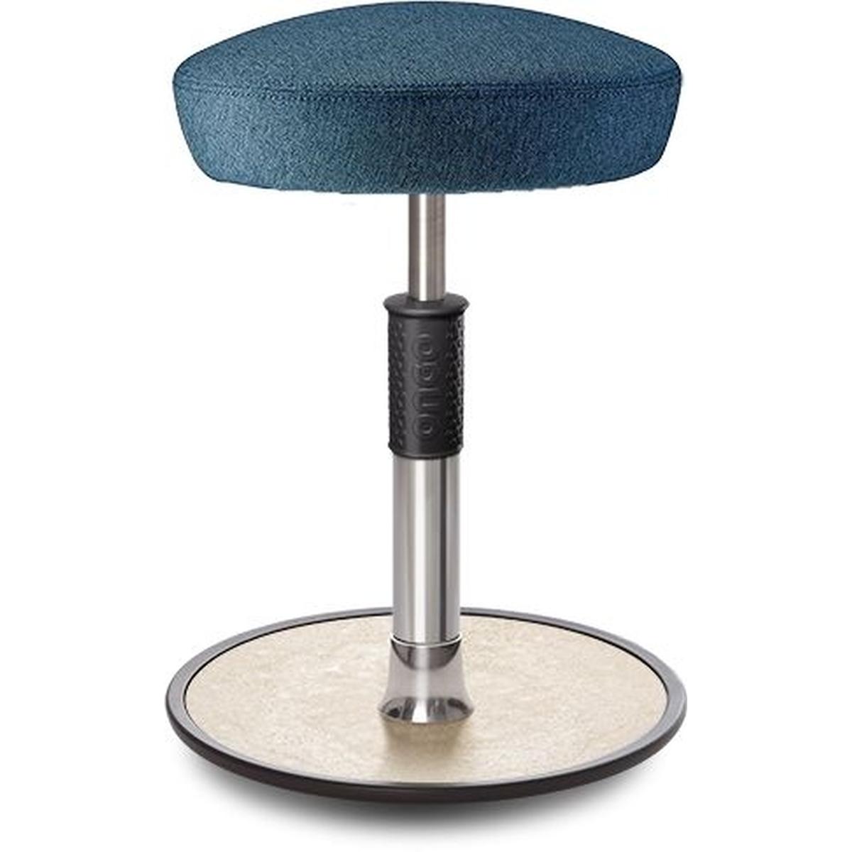Ongo, Bürostuhl, Sitz- Stehhocker Free Regular Hutsitz Camira Rivet Ozeanblau Chrom /cremeweiss