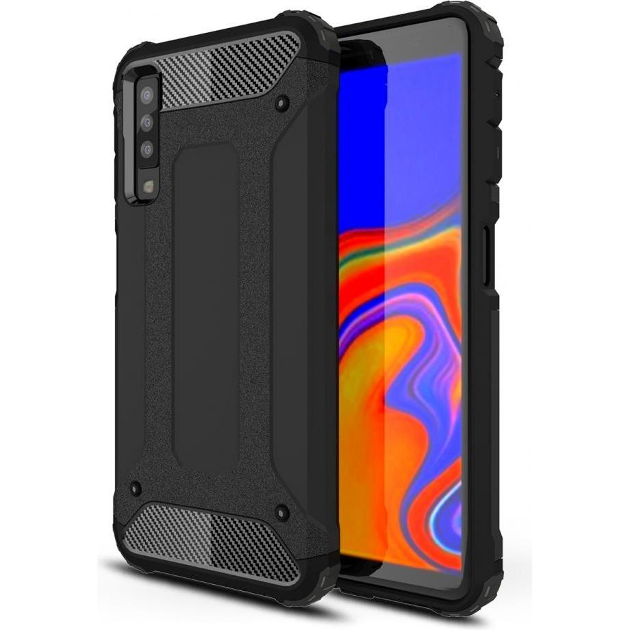Screenguard AdventureCase Samsung Galaxy A7 2018 Hybrid Hülle (Samsung Galaxy A7 (2018)), Smartphone Hülle, Schwarz