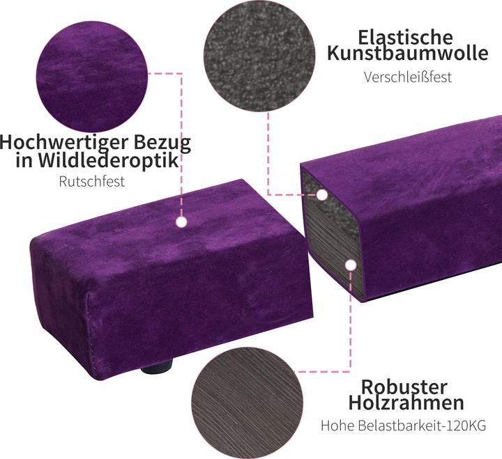 Produktbild Homcom Schwebebalken Kiefernholz, Polyester Violett