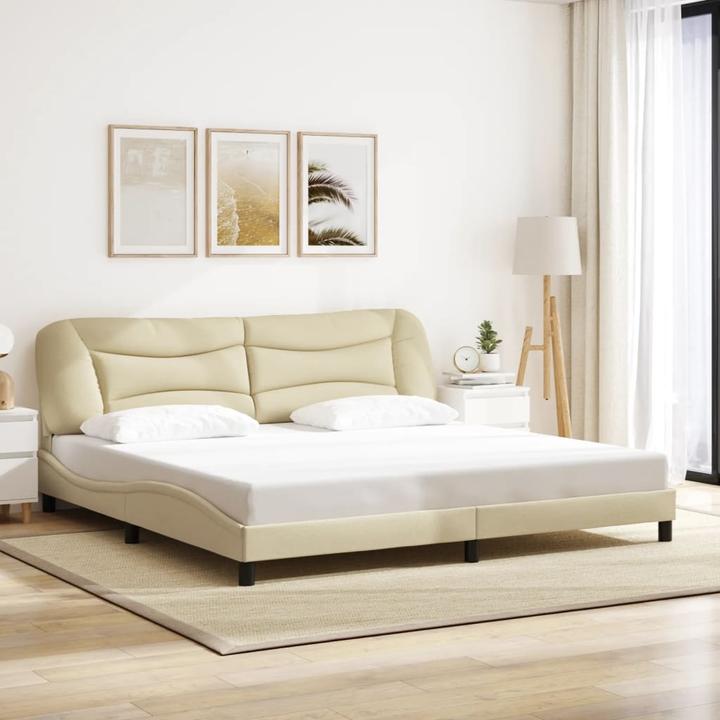 Actual product image VidaXL Bed frame with fabric headboard (200 x 200 cm)