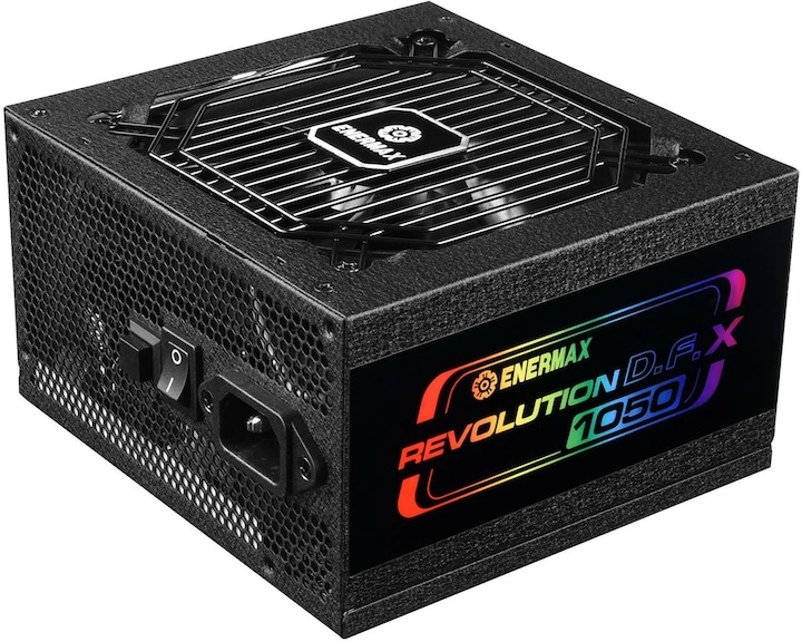 Actual product image Enermax Revolution D.F. X ARGB ATX3.0 PCI-e 5.0 Gaming PC Power Supply 1050W 80Plus Gold Full Modular 2X (1050 W)
