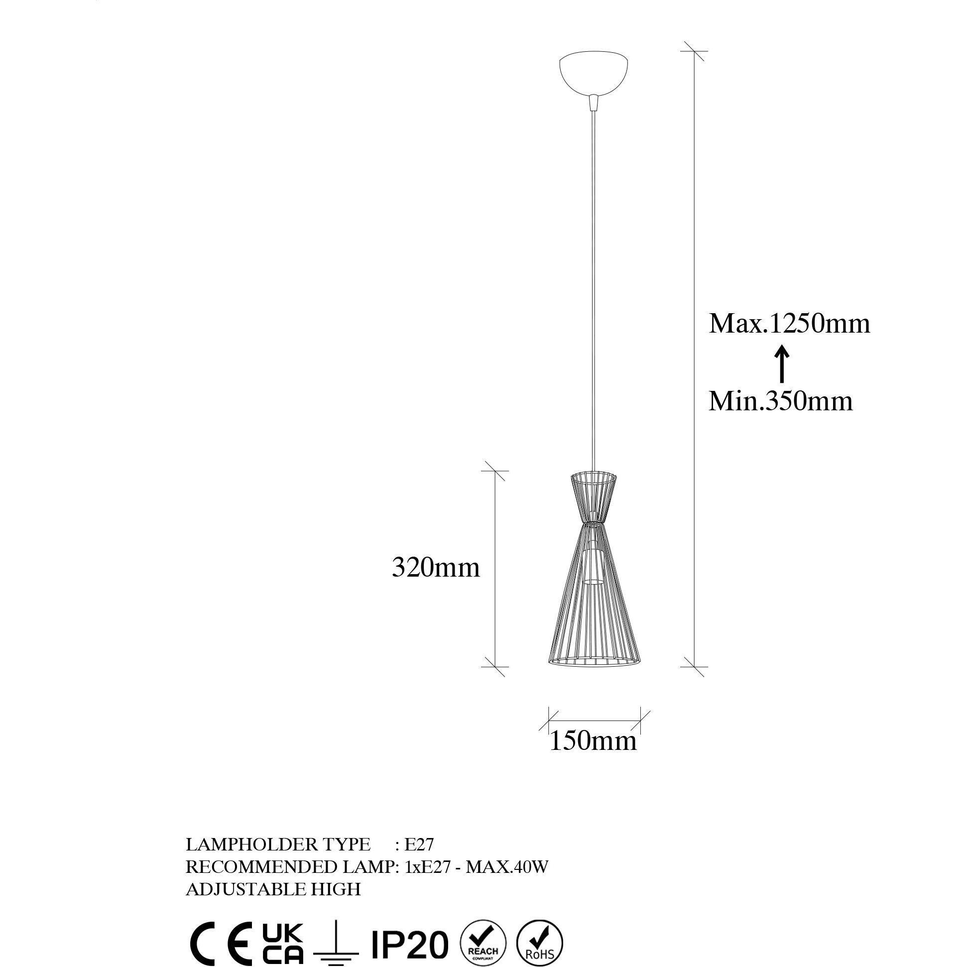 Thumbnail - Opviq, Pendelleuchte, Keira (E27)