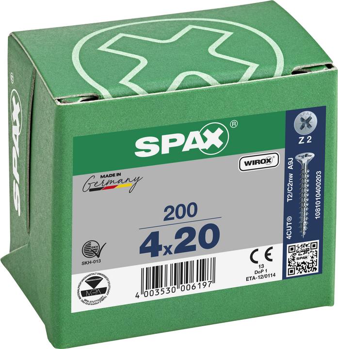Produktbild Spax Senkmultikopf Kreuzschlitz Z2 Vollgewinde Wirox (200 Schrauben pro Stück)
