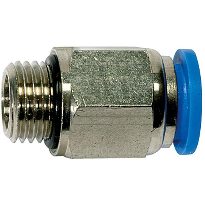 Riegler, Schlauchanschluss + Schlauchverbinder, Gerade Steckverschraubung Blaue Serie Aussengewinde G 3/8 ″ SW 12 mm mit...