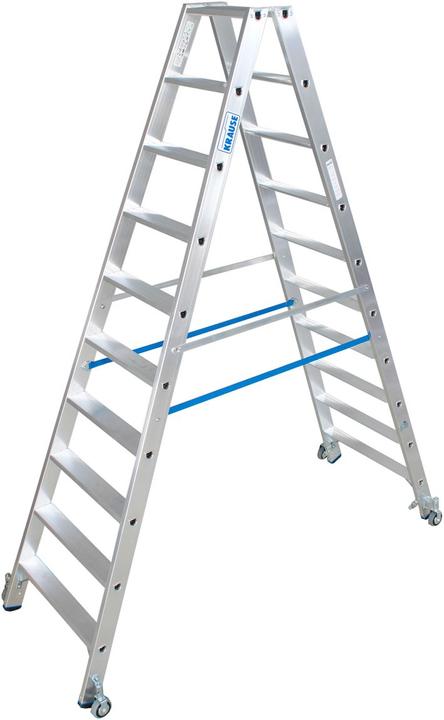 Actual product image Krause Aluminium double step ladder, with castors (Stepladder)
