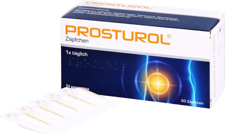Produktbild Apogepha PROSTUROL Zäpfchen bei Prostatitis und gutartiger Prostatavergrösserung, 30 St. Zäpfchen (Intimwaschlotion)