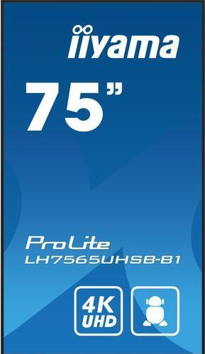 Image du produit iiyama 75" 3840x2160, Panneau UHD IPS, Teinte 1%, 8 (3840 x 2160 pixels, 74.50")