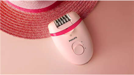 Actual product image Philips Corded Compact Epilator BRE285/00 Satinelle Essential Baltas/Rožinė, Corded