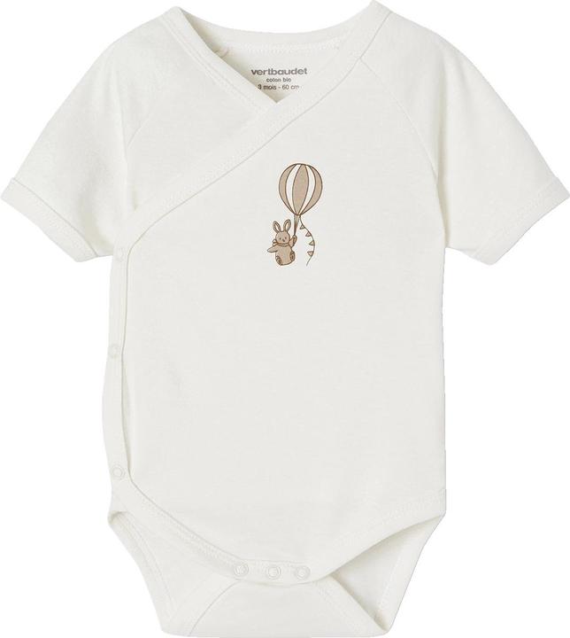 Actual product image Vertbaudet Bio-Kollektion: 5er-Pack Baby Kurzarm-Bodys mit Heissluftballon (68)