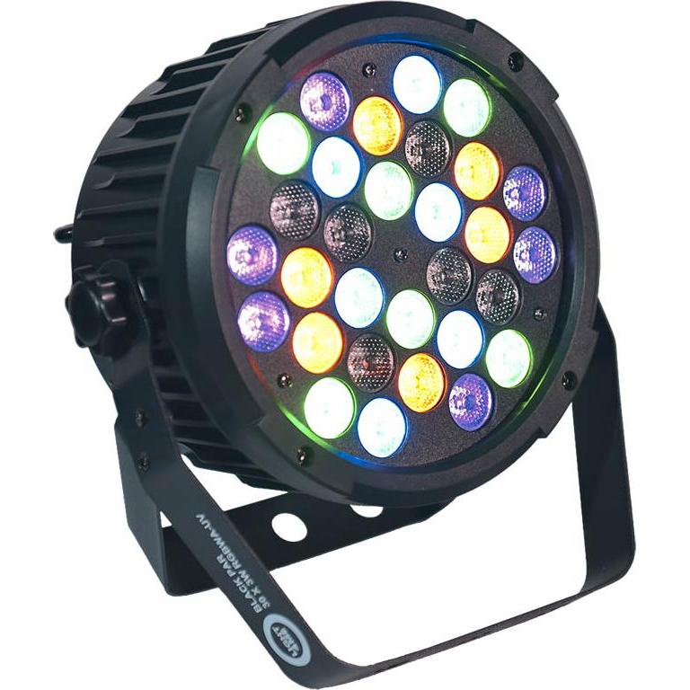 Light4Me BLACK PAR 30x3W RGBA-UV LED Bühnenscheinwerfer (LED), Faro, Nero