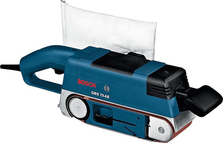 Image du produit Bosch Professional Ponceuse à bande GBS 75 AE, avec coffret, bande abrasive en tissu, sac à poussière, plaque en (Ponceuse à bande, 750 W)