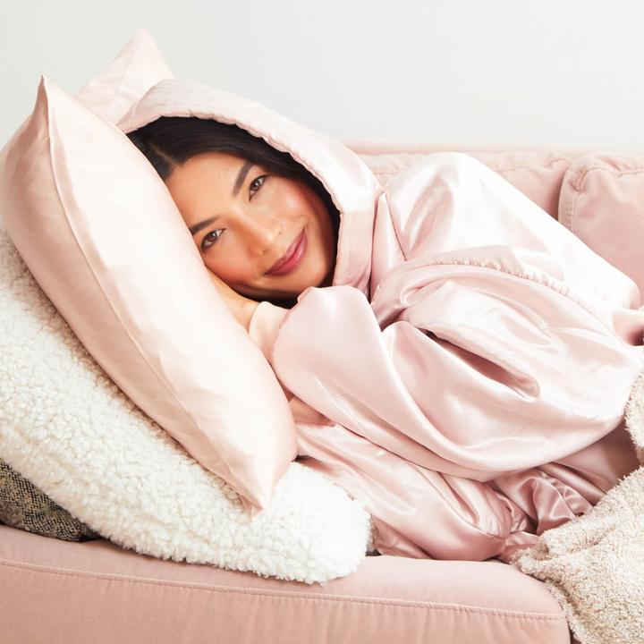 Produktbild Kitsch Satinhoodie Glazey Blush (One Size)