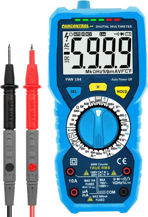Image du produit Pancontrol Multimètre numérique 1000V True RMS (CAT III 1000V, CAT IV 600V)