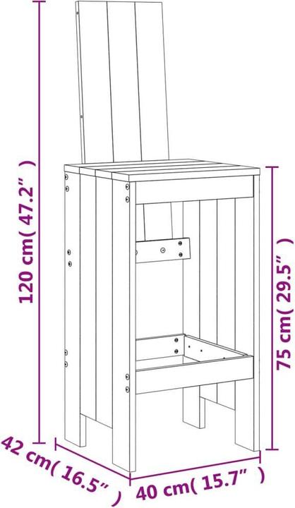 Produktbild vidaXL Gartenbar Set (159.50 x 82.50 x 110 cm)