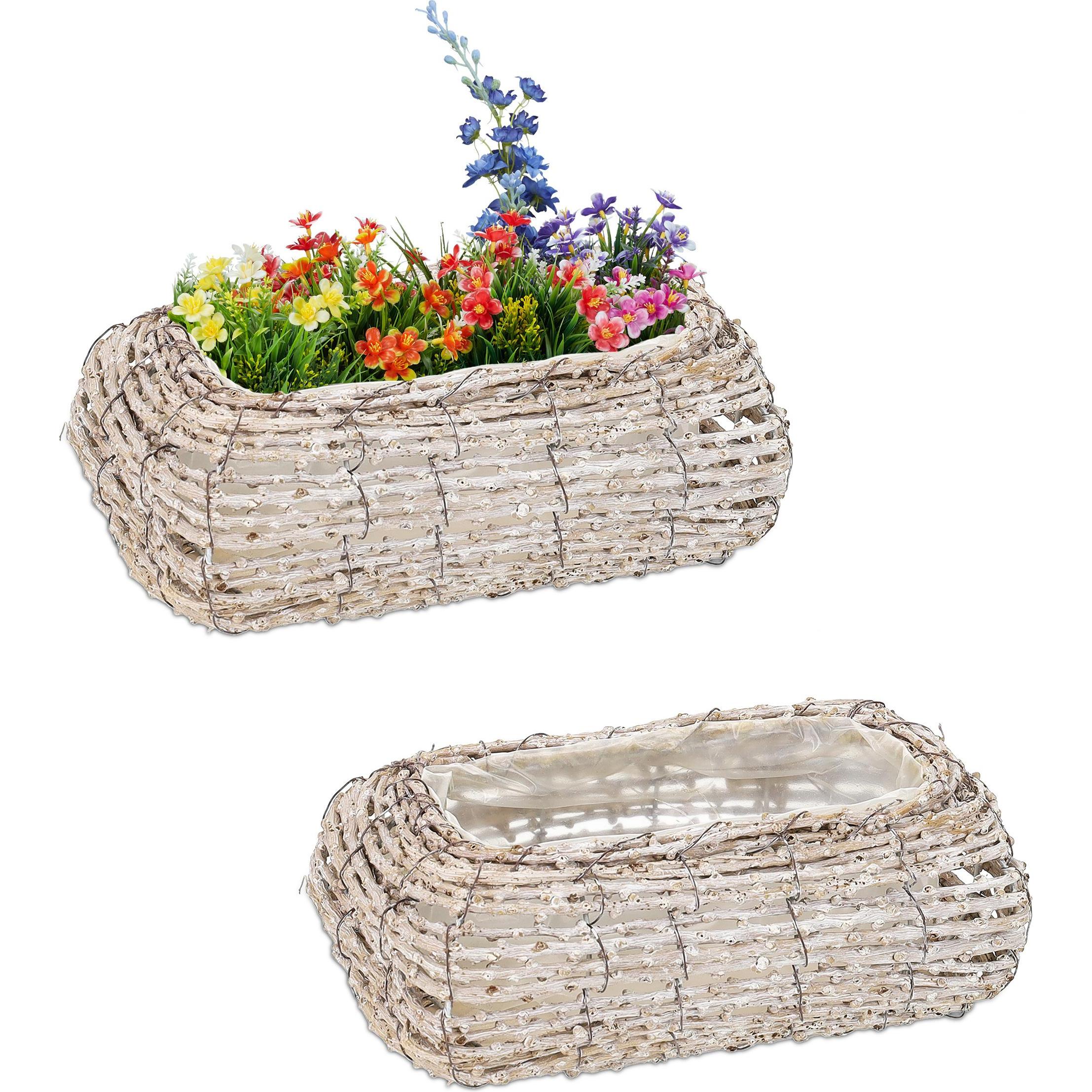 Relaxdays, Blumentopf, 2x Blumentopf (25 cm)