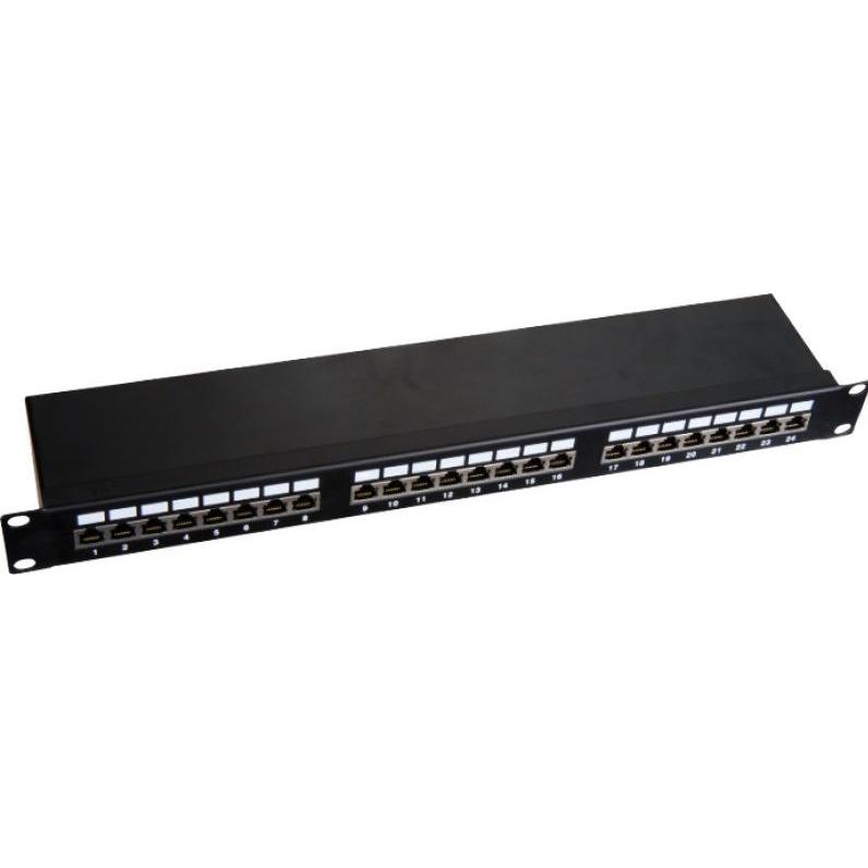 Alantec Patchpanel STP Cat.6 19 colių 1U 24xRJ45 LSA, Server Zubehör, Schwarz