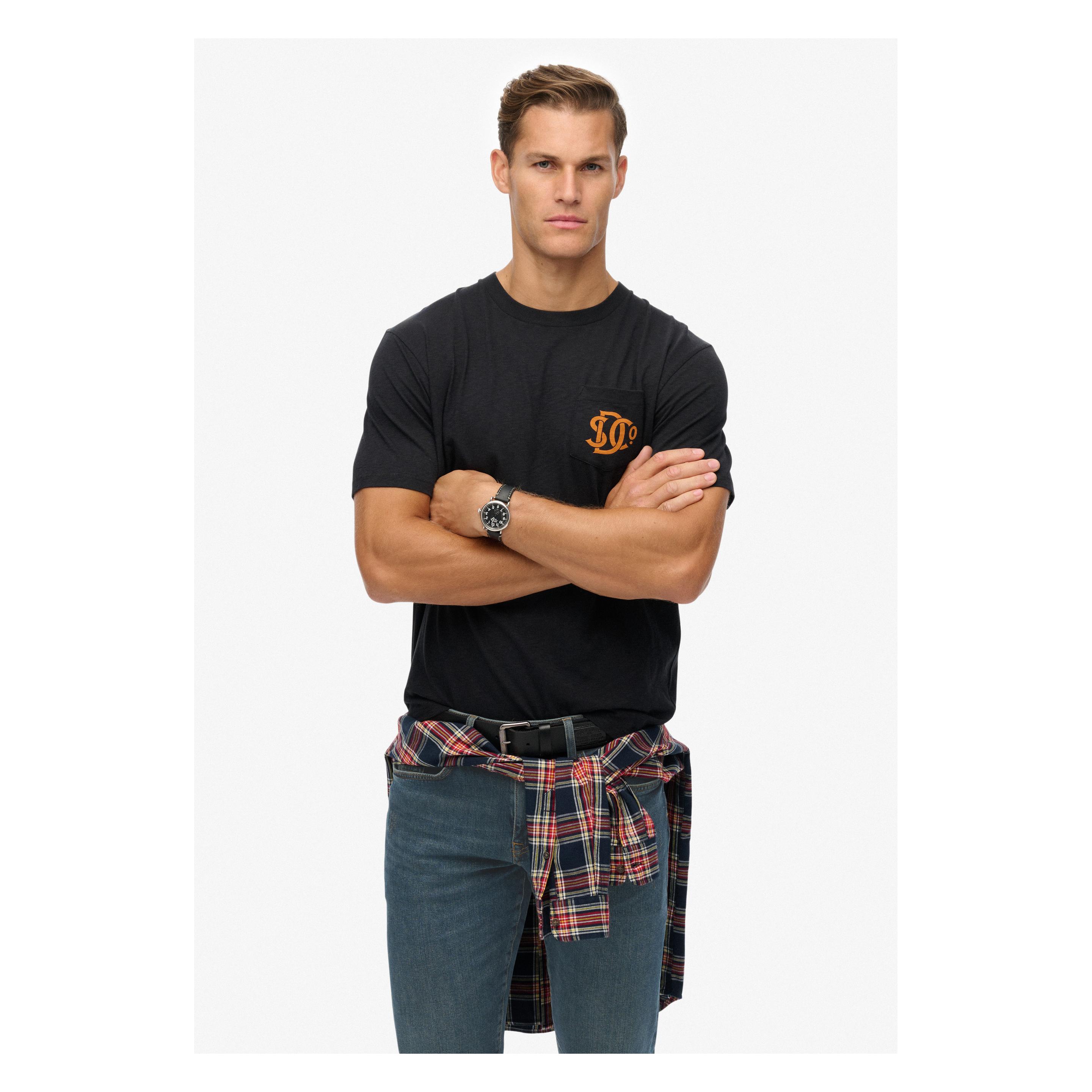 Superdry, Herren, Shirts, The Merchant Store – T-Shirt Mit Grafik, Blau, (3XL)
