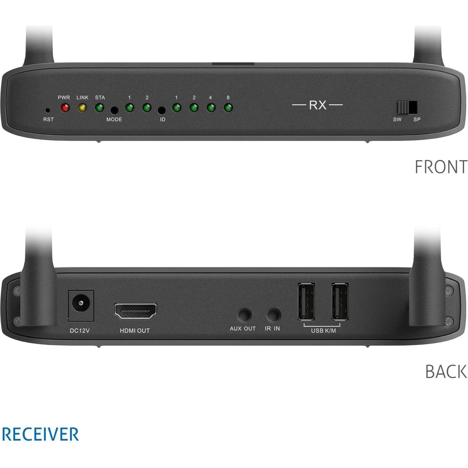 Thumbnail - Purelink Wireless HD Extender Receiver, 100m - Cinema Serie, KVM Switch, Schwarz