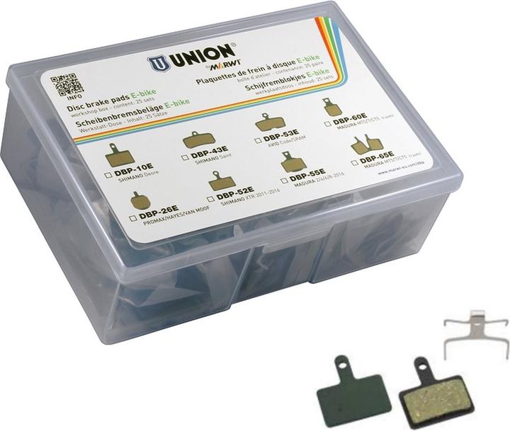 Union Schijfremblokjes - Organisch & Kevlar - Voor E-bikes - 25 Paar (Shimano, Organici)