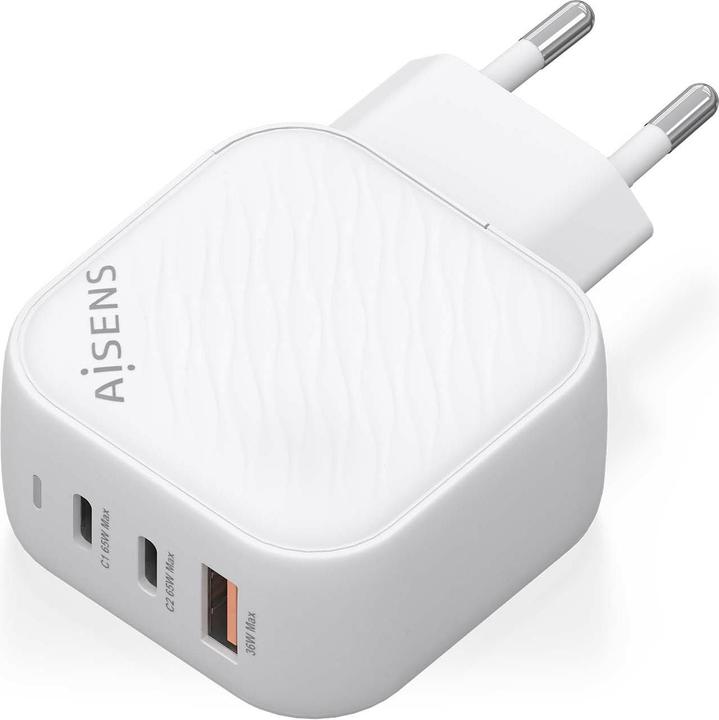 Produktbild Aisens CARGADOR GAN 65W 2XUSB-C PD3.0 QC4.0 1XUSB-A QC3.0 BLANCO (65 W, 3 Ports)