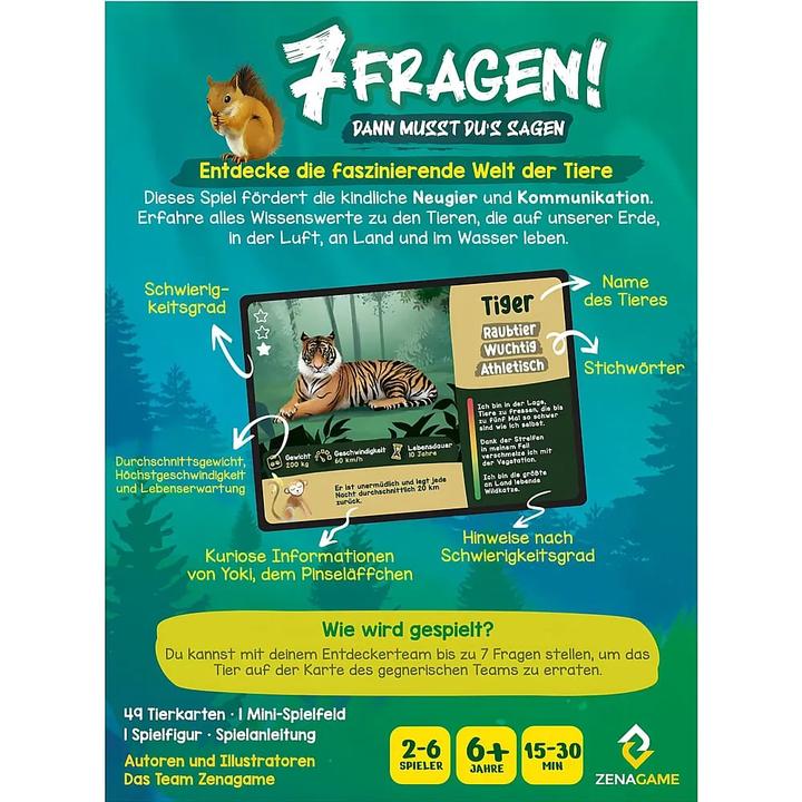 Produktbild Zenagame 7 Fragen! Tiere (Deutsch, 2 - 6 Spieler)