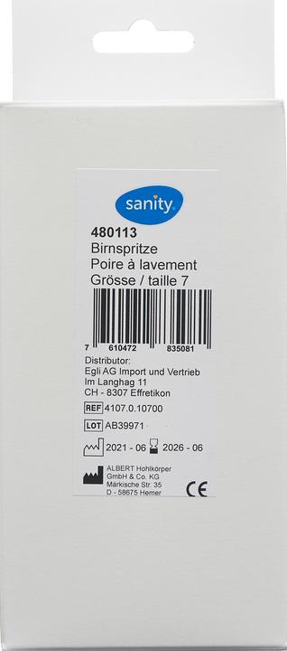 Immagine prodotto Sanity Siringa a pera Gr7 143ml due pezzi