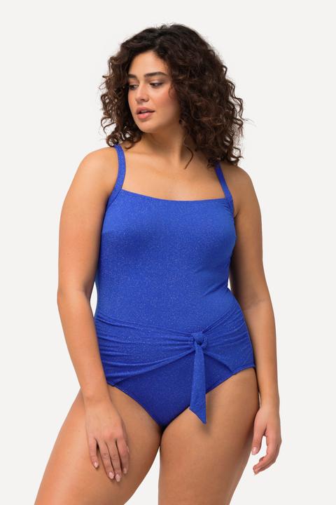 Image du produit Ulla Popken Maillot de bain texturé scintillant style cache-coeur, bonnets souples, matière recyclée (56)
