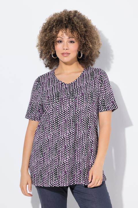 Produktbild Ulla Popken T-Shirt, Zierfalten, A-Linie, V-Ausschnitt, Halbarm (42, 44)