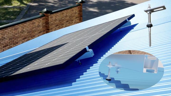 Actual product image Autarking Solar Hook mounting package for 2 modules (Solar system mounting material)