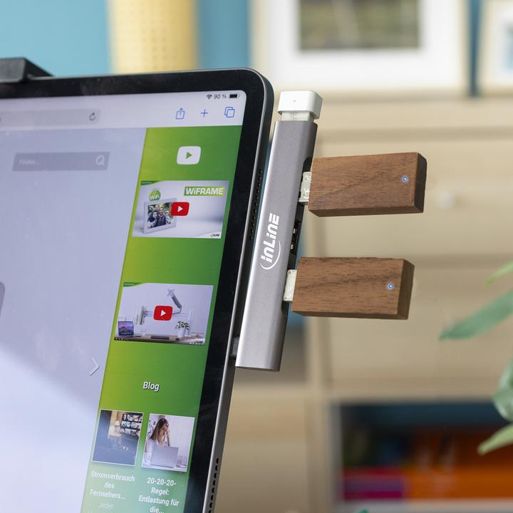 Productafbeelding InLine Slanke USB-C hub, 4-poorts, USB 3.0 + 3x USB 2.0, slank ontwerp (USB-C, 4 ports)