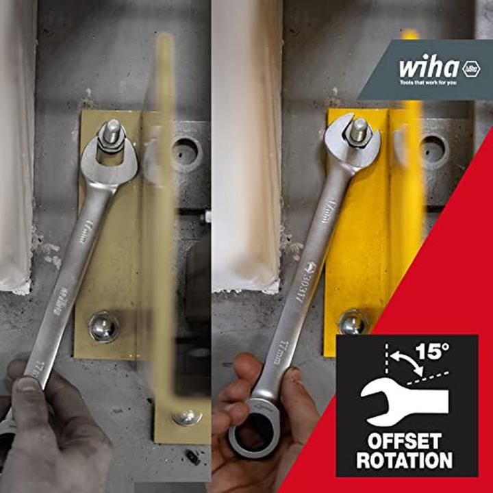 Actual product image Wiha Ring ratchet open-end spanner set (8 mm, 9 mm, 10 mm, 11 mm, 12 mm, 14 mm, 16 mm, 18 mm, 13 mm, 15 mm, 17 mm, 19 mm)