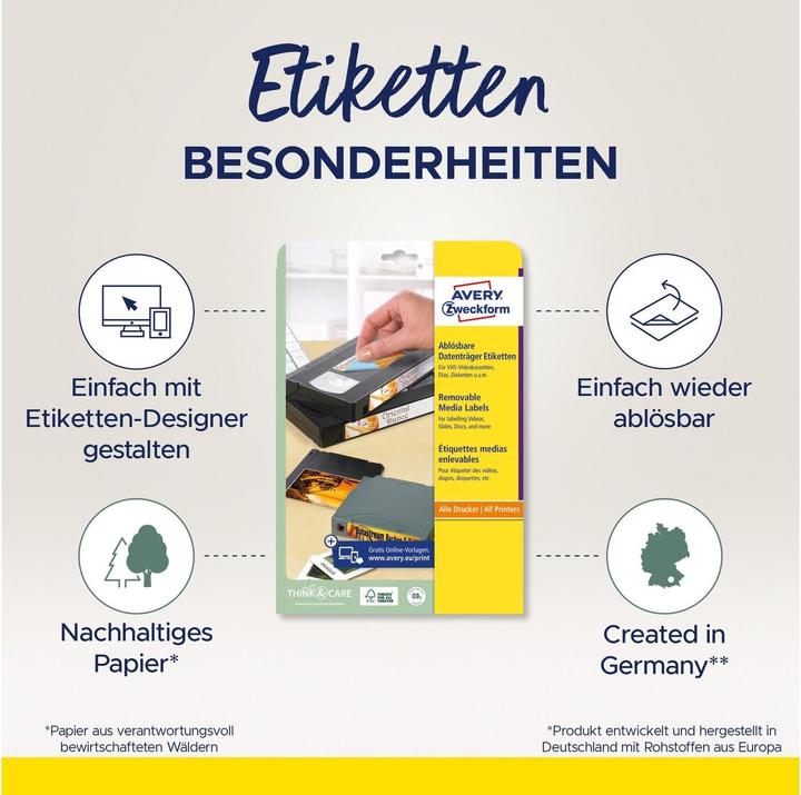 Immagine prodotto Avery Etichette A4, 63,5 x 8,5 mm