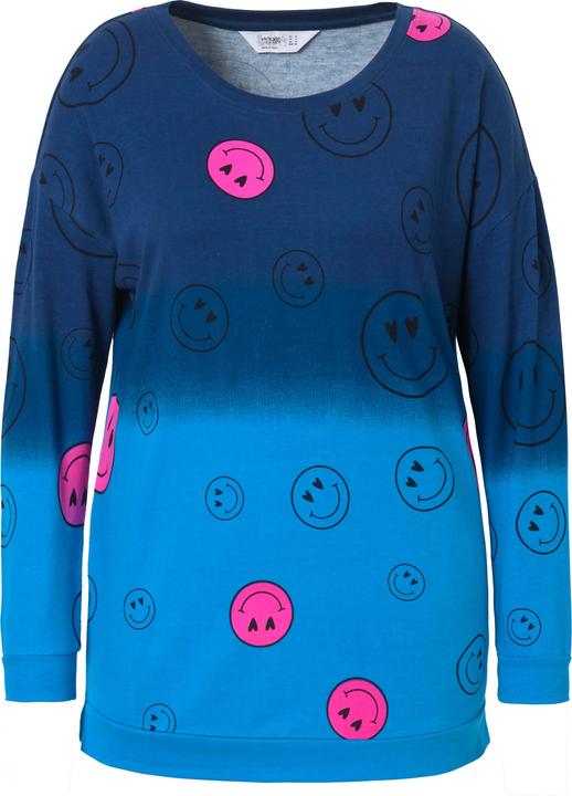 Actual product image Angel of Style Oversized Long-Sleeve Color Gradient Smiley Print Sweatshirt (46)