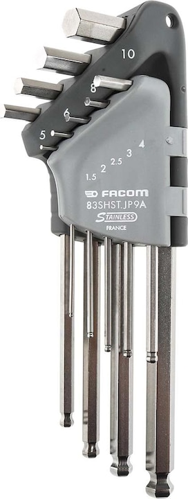 Image du produit Facom Jeu De 9 Cles Males Inox 6 Pans En Etui