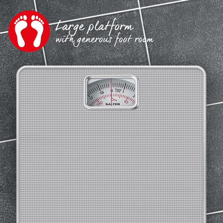 Actual product image Salter 433 SVDR Mechanical Bathroom Scale Silver (120 kg)