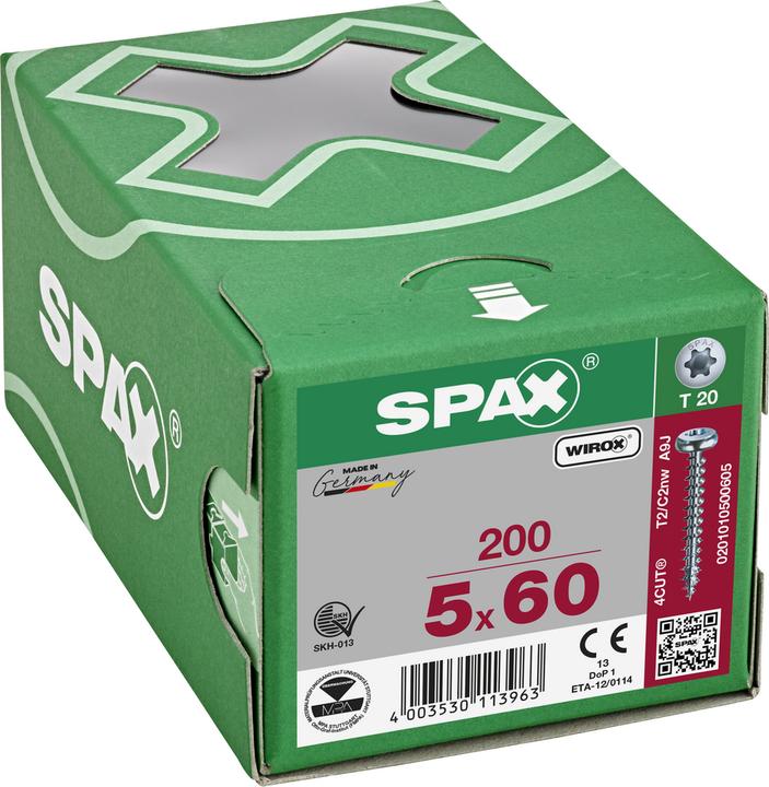 Produktbild Spax Halbrundkopf T-Star Plus T20 Vollgewinde Wirox (200 Schrauben pro Stück)