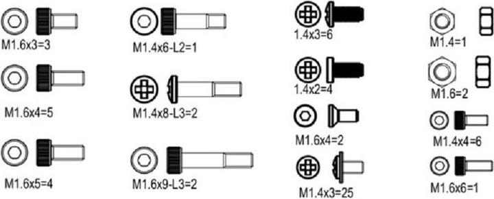 Actual product image OMP Hobby Screw set M1 Evo