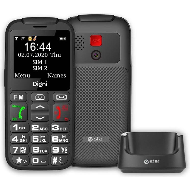 Estar Digni Talk Senior Phone Dual SIM Juodas Juodas (2.20", 0.30 Mpx) (DIGNITALK)