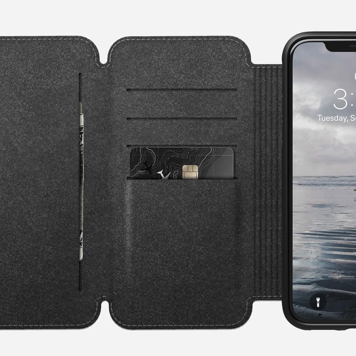 Actual product image Nomad Tri-Folio Leather Rustico Brown (Apple iPhone XS Max)