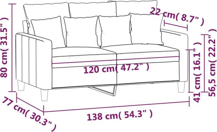 Produktbild vidaXL 2-Sitzer-Sofa (2-Sitzer)