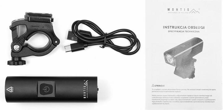 Actual product image Montiss Lampka rowerowa przednia LED MT109 (1300 lm)