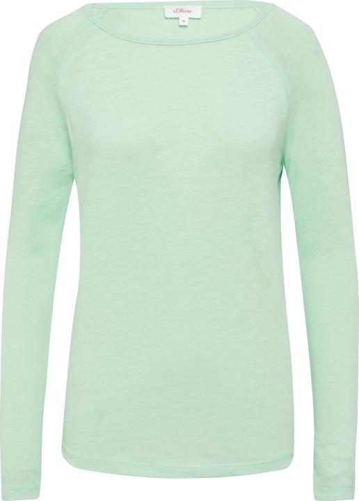 S.Oliver T-Shirt Langarmshirt mit Raglanärmeln und Flammgarnstruktur