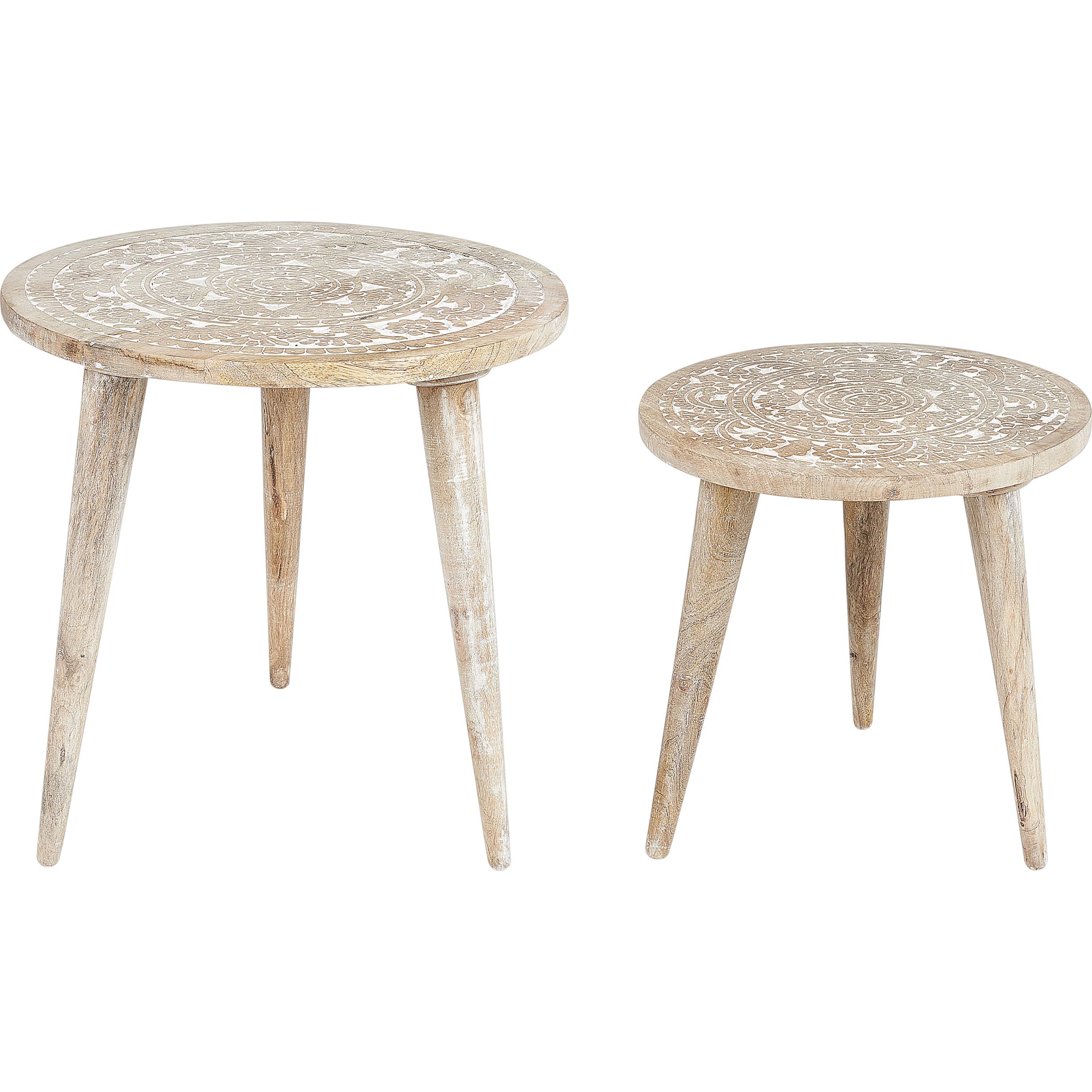 Beliani, Couchtisch + Beistelltisch, Uday (45 x 45 x 45 cm)